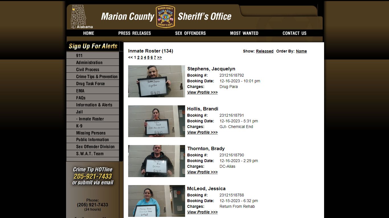 Inmate Roster - Marion County Sheriff AL