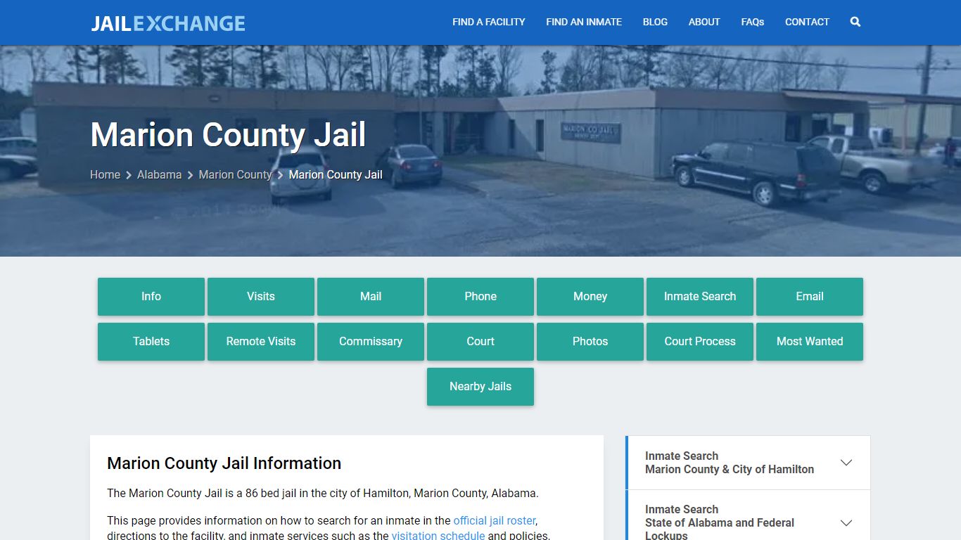 Marion County Jail, AL Inmate Search, Information
